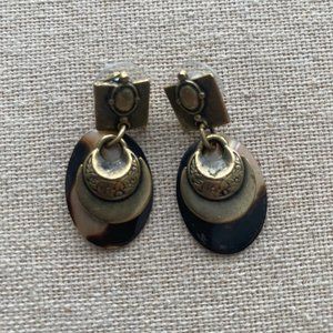 🌼 🌻 🌸 Animal Print & Metal Pierced Earrings – Never Worn